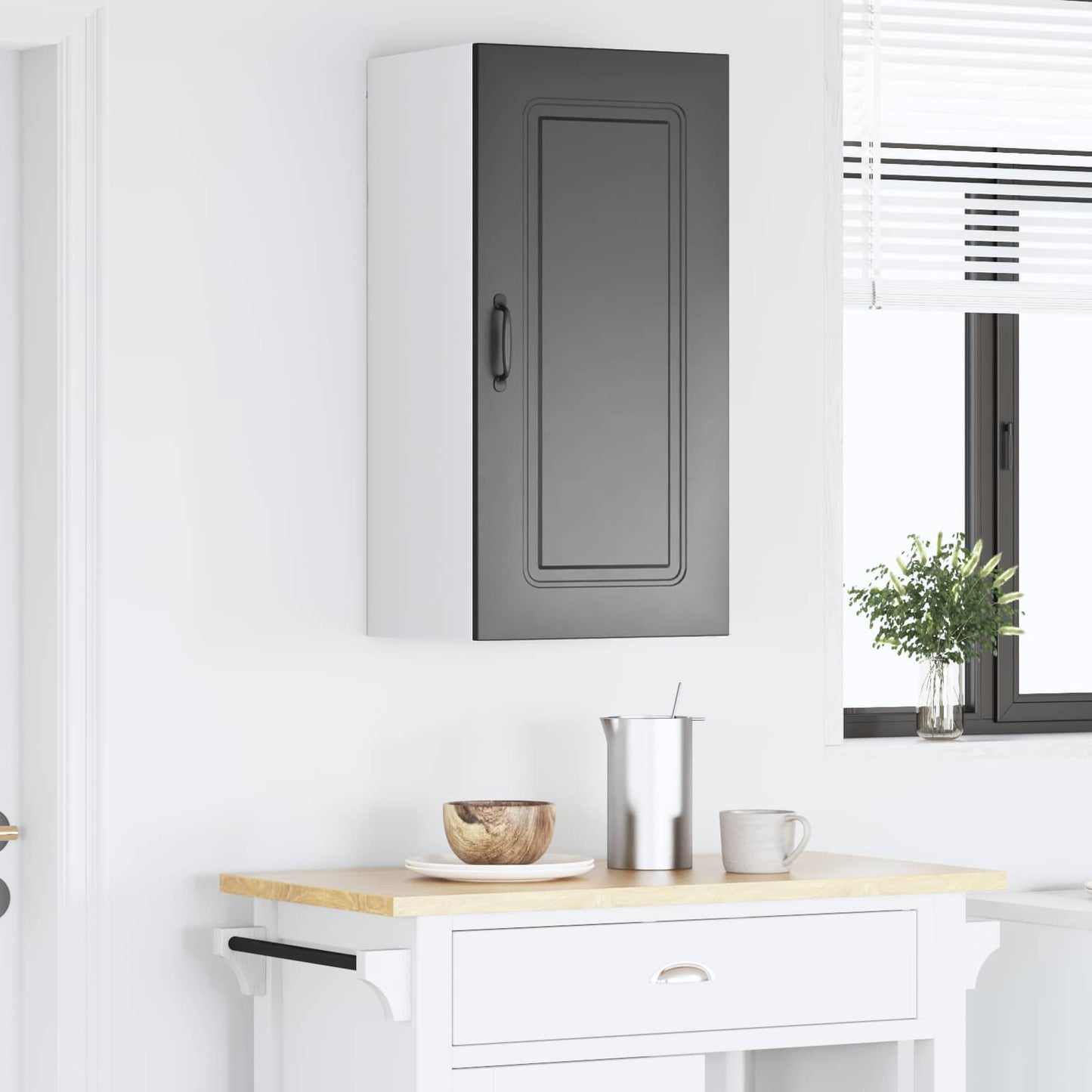 vidaXL Dishwasher Panel Kalmar Black 40 x 31 x 80 cm Engineered Wood