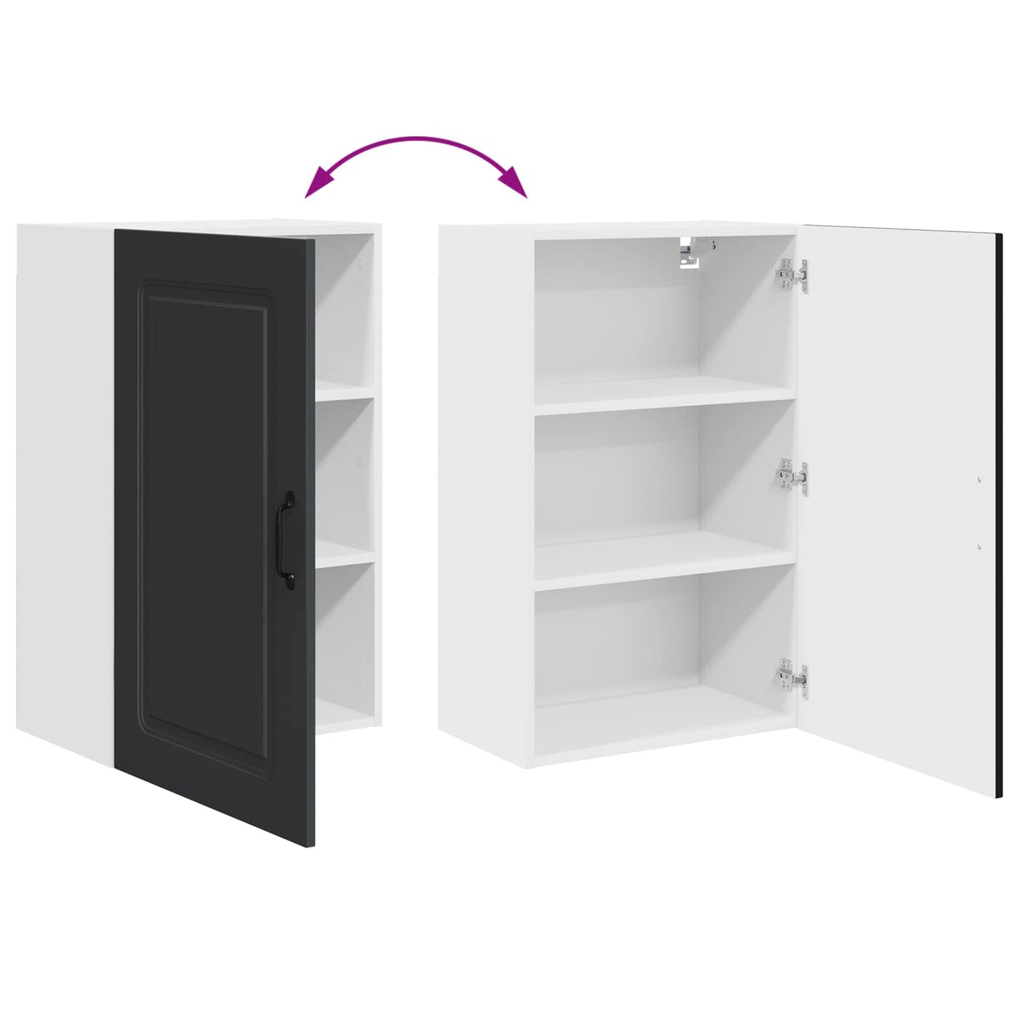 vidaXL Dishwasher Panel Kalmar Black 50 x 31 x 80 cm Engineered Wood