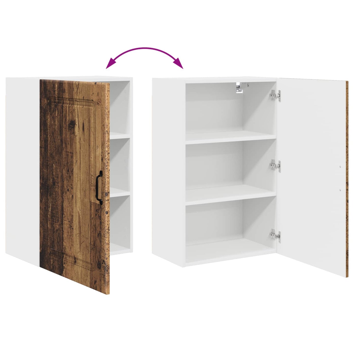 vidaXL Dishwasher Panel with Storage Kalmar Old Wood 50 x 31 x 80 cm