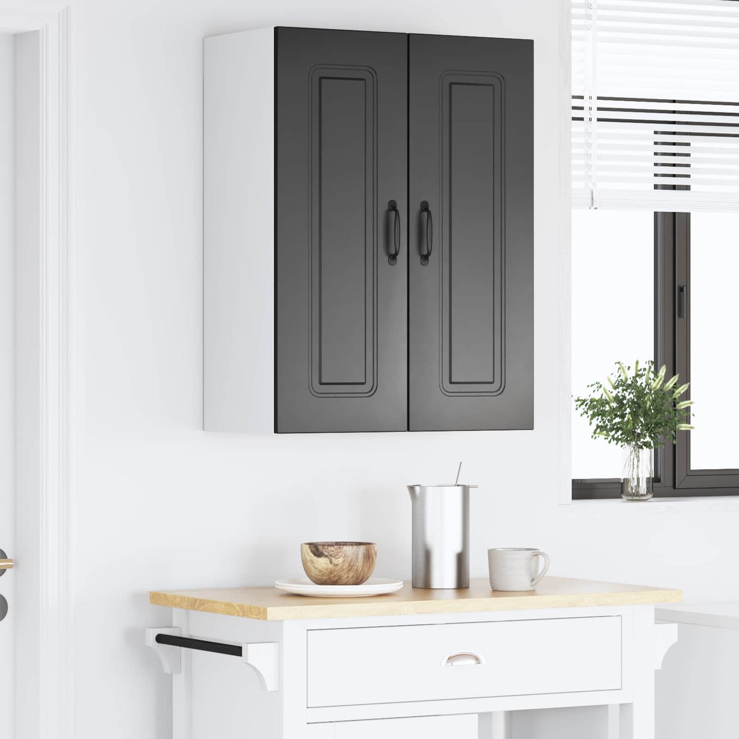vidaXL Dishwasher Panel Kalmar Black 60 x 31 x 80 cm Engineered Wood