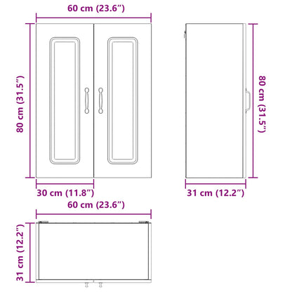 vidaXL Dishwasher Panel Kalmar Old Wood 60 x 31 x 80 cm