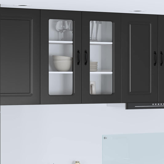 vidaXL Dishwasher Panel Kalmar Black 80 x 31 x 80 cm Engineered Wood