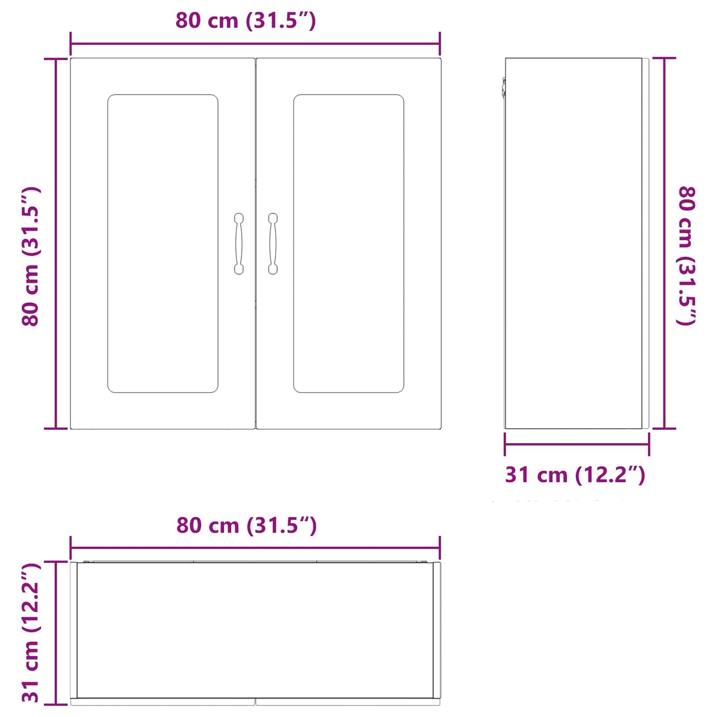 vidaXL Dishwasher Panel Kalmar Smoked Oak 80 x 31 x 80 cm