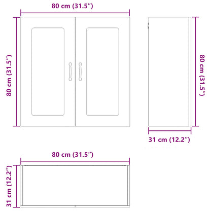 vidaXL Dishwasher Panel Kalmar Smoked Oak 80 x 31 x 80 cm