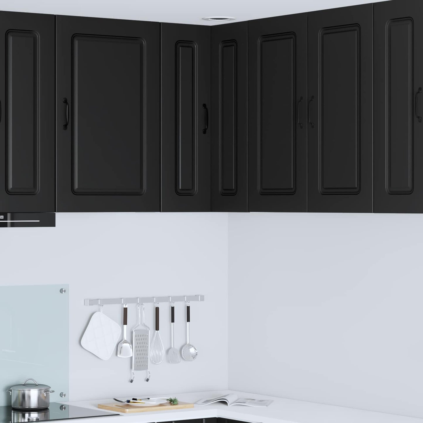 vidaXL Dishwasher Panel Kalmar Black 57 x 57 x 80 cm Engineered Wood