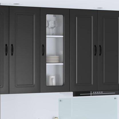 vidaXL Dishwasher Panel Kalmar Black 40 x 31 x 100 cm Engineered Wood