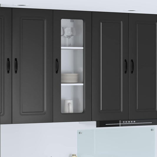 vidaXL Dishwasher Panel Kalmar Black 40 x 31 x 100 cm Engineered Wood