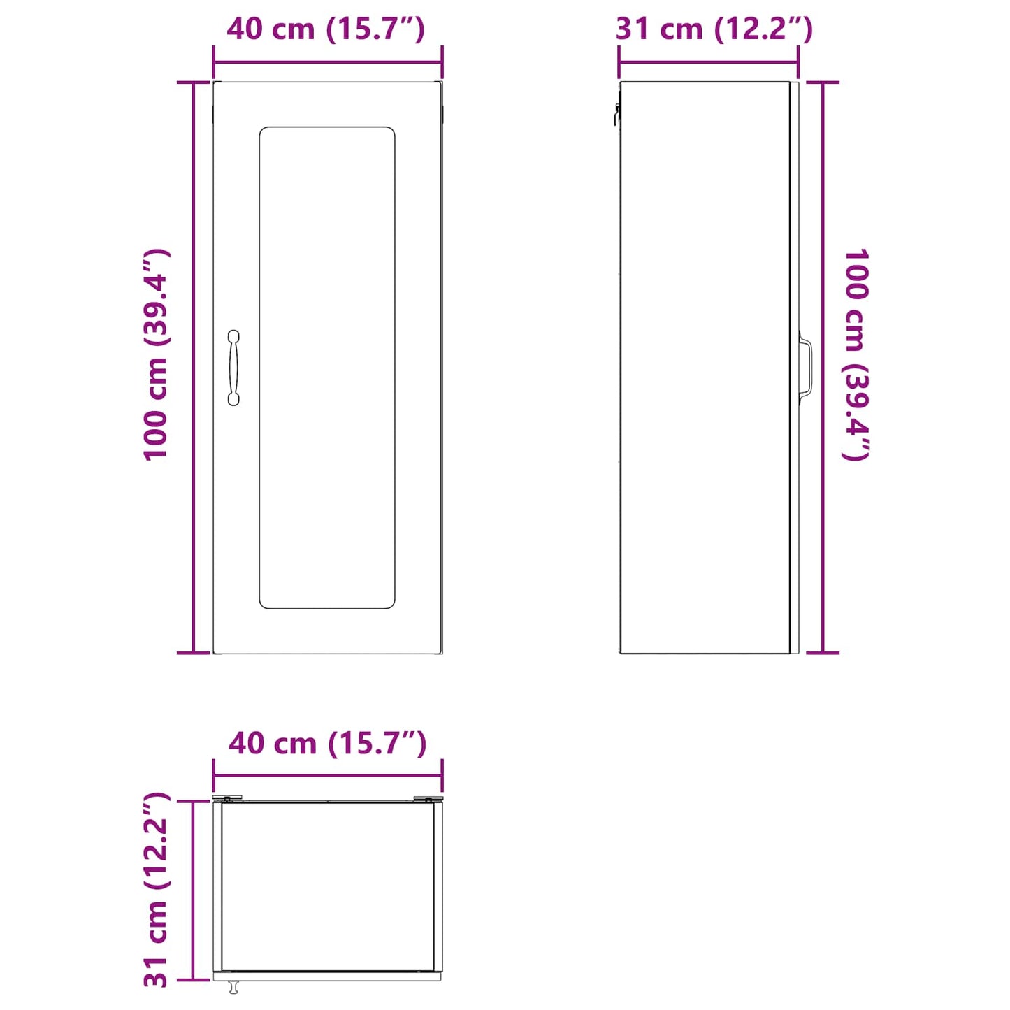 vidaXL Dishwasher Panel Kalmar Concrete Grey 40 x 31 x 100 cm