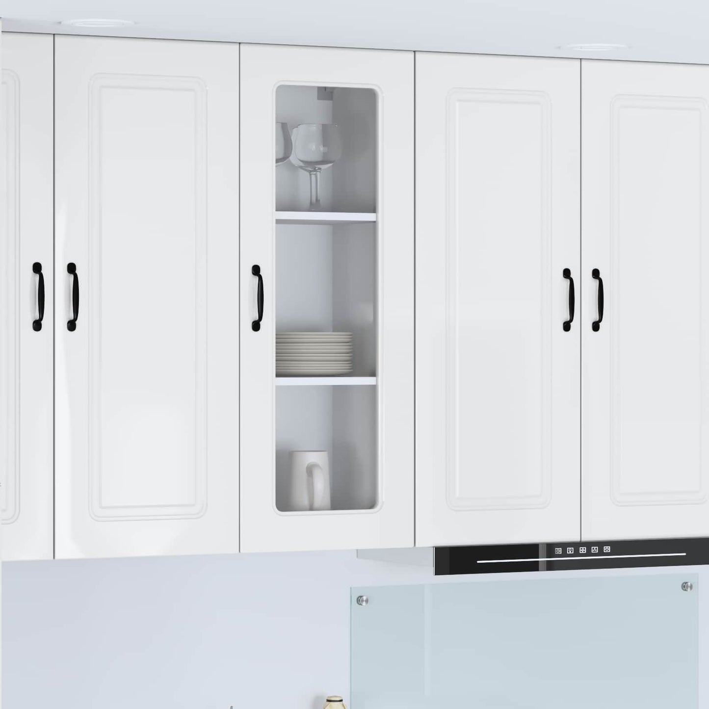 vidaXL Dishwasher Panel Kalmar High Gloss White 40 x 31 x 100 cm