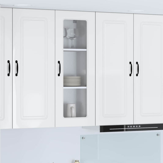 vidaXL Dishwasher Panel Kalmar High Gloss White 40 x 31 x 100 cm