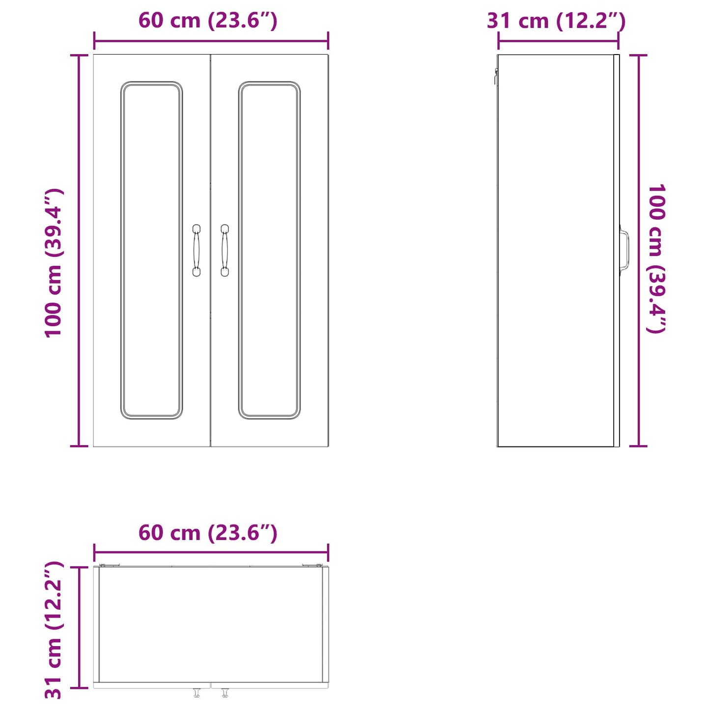 vidaXL Dishwasher Panel Kalmar Smoked Oak 60 x 31 x 100 cm