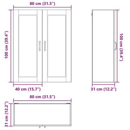 vidaXL Dishwasher Panel Kalmar White 80 x 31 x 100 cm Engineered Wood