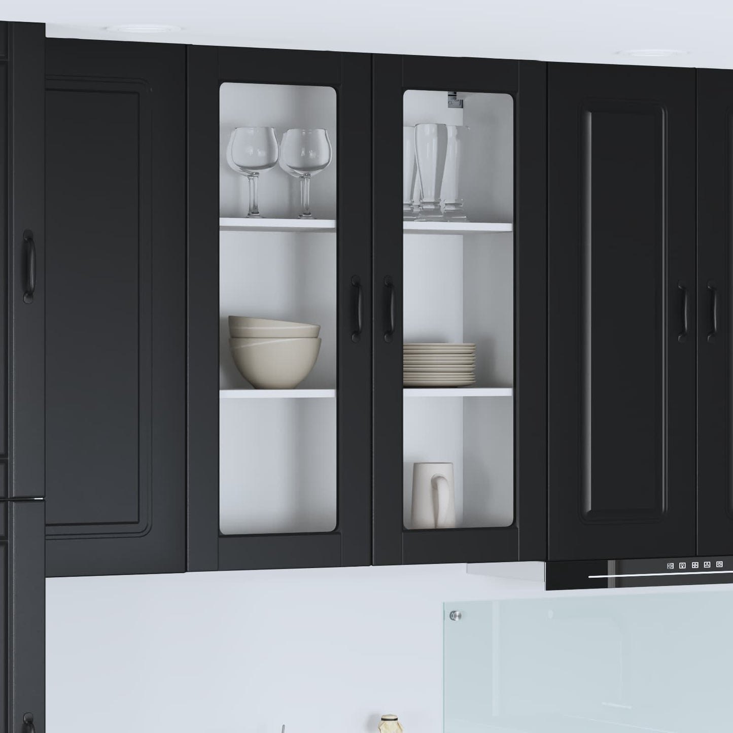vidaXL Dishwasher Panel Kalmar Black 80 x 31 x 100 cm Engineered Wood