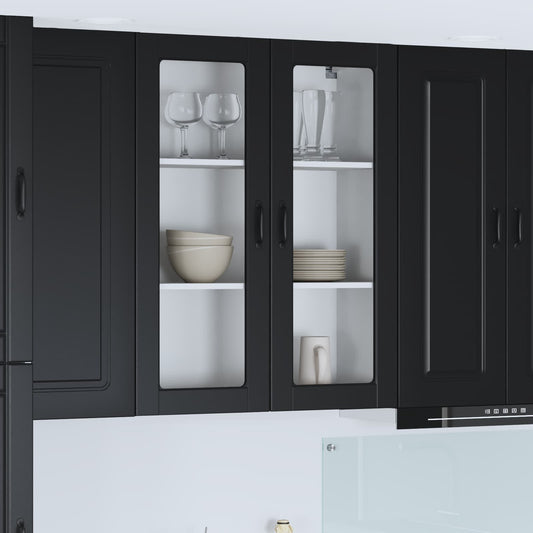 vidaXL Dishwasher Panel Kalmar Black 80 x 31 x 100 cm Engineered Wood