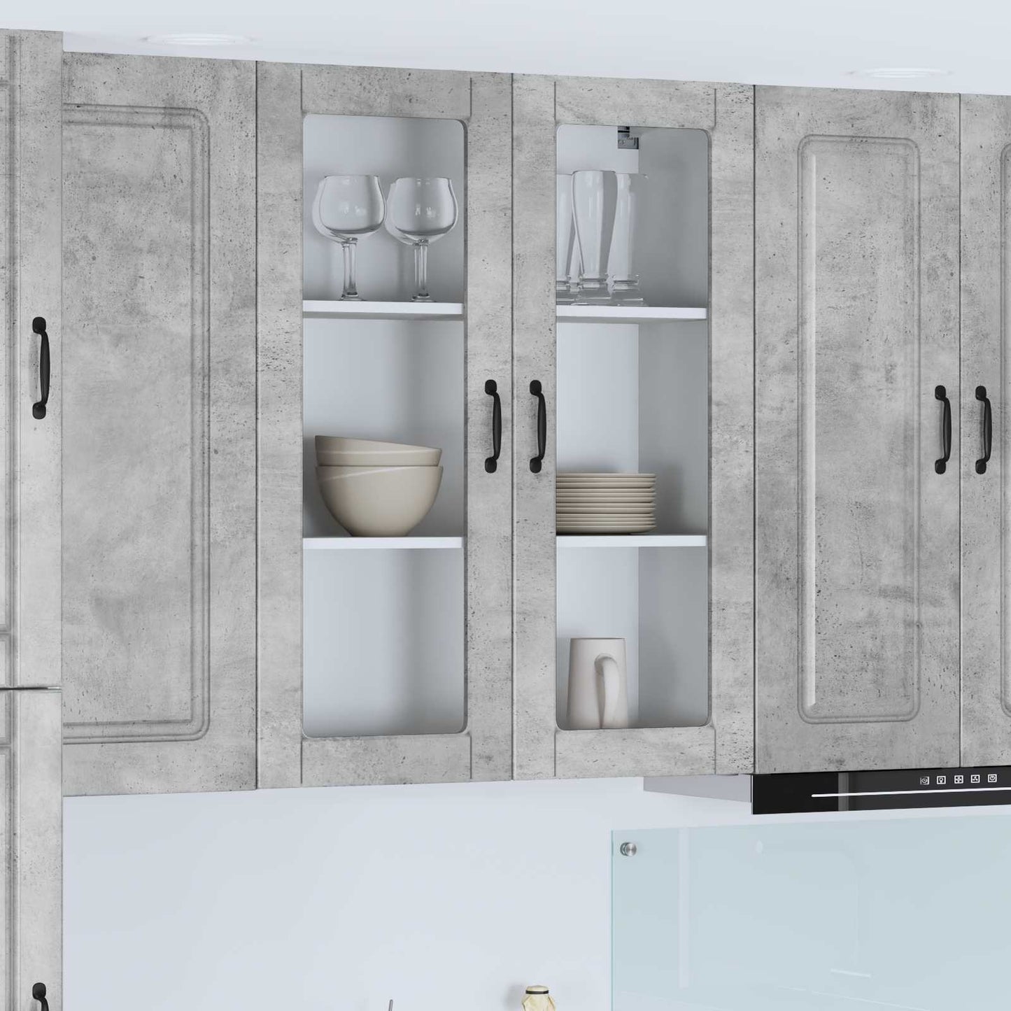 vidaXL Dishwasher Panel Kalmar Concrete Grey 80 x 31 x 100 cm