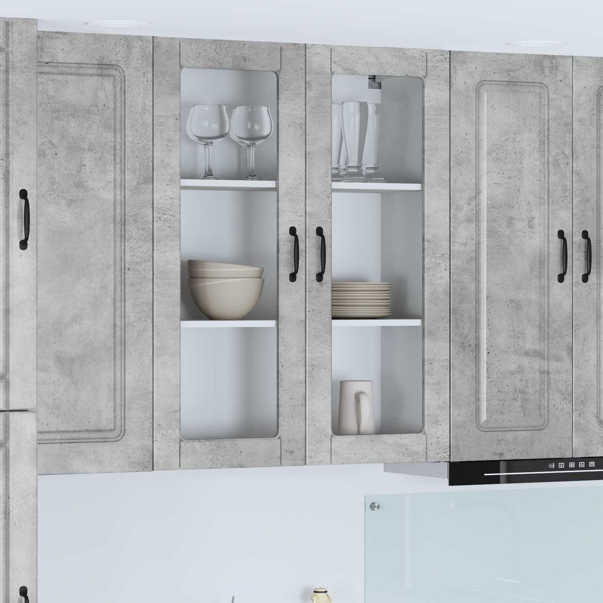 vidaXL Dishwasher Panel Kalmar Concrete Grey 80 x 31 x 100 cm