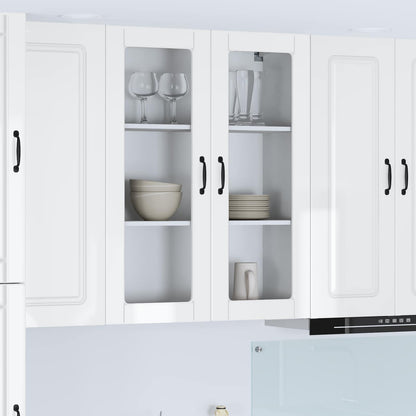 vidaXL Dishwasher Panel Kalmar High Gloss White 80 x 31 x 100 cm
