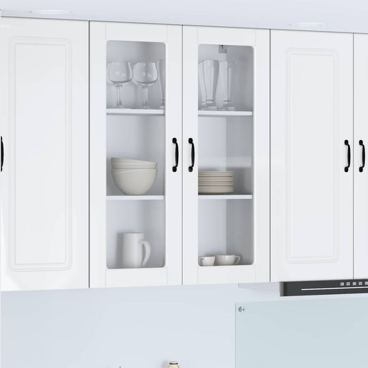 vidaXL Dishwasher Panel Kalmar High Gloss White 80 x 31 x 100 cm
