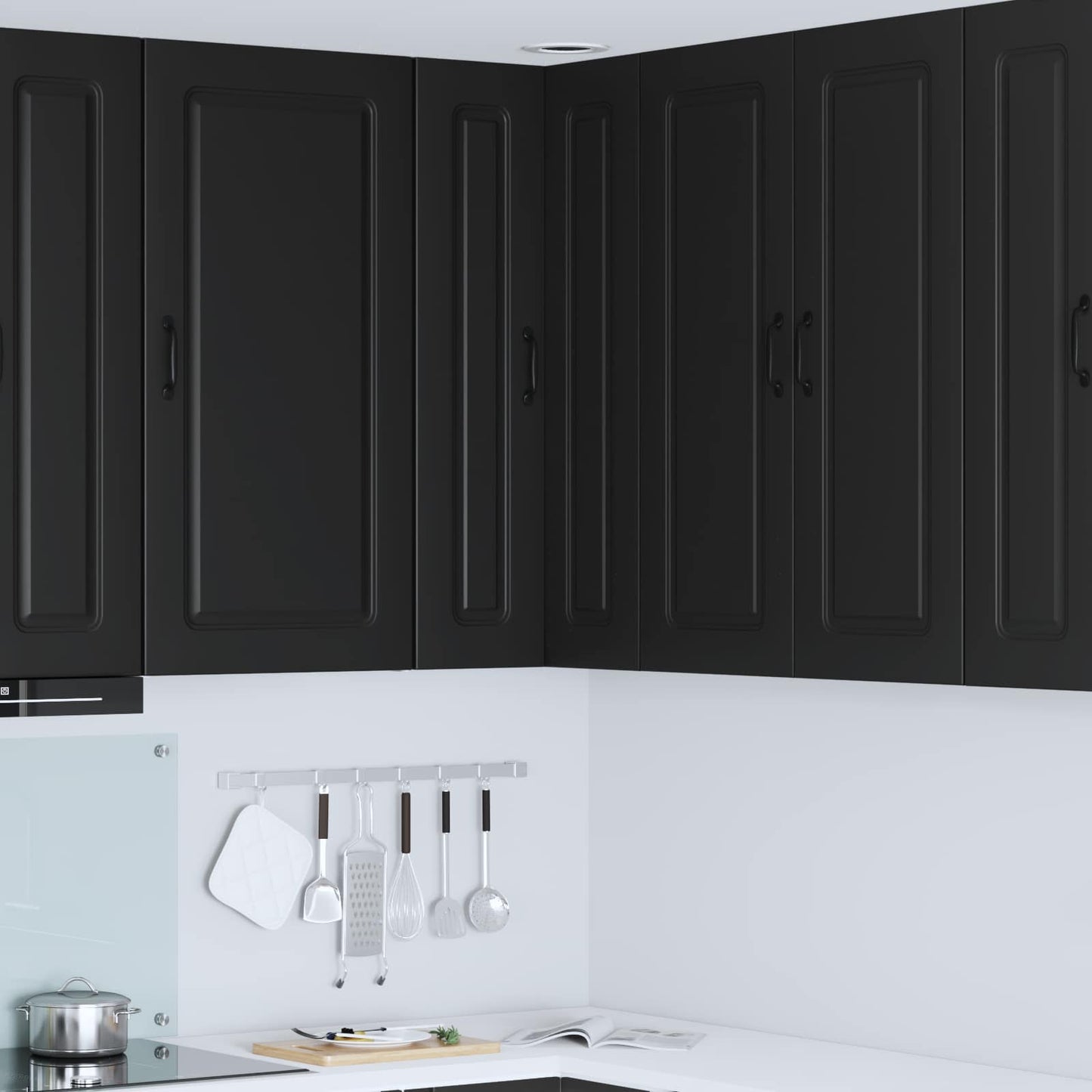 vidaXL Dishwasher Panel Kalmar Black 57 x 57 x 100 cm Engineered Wood