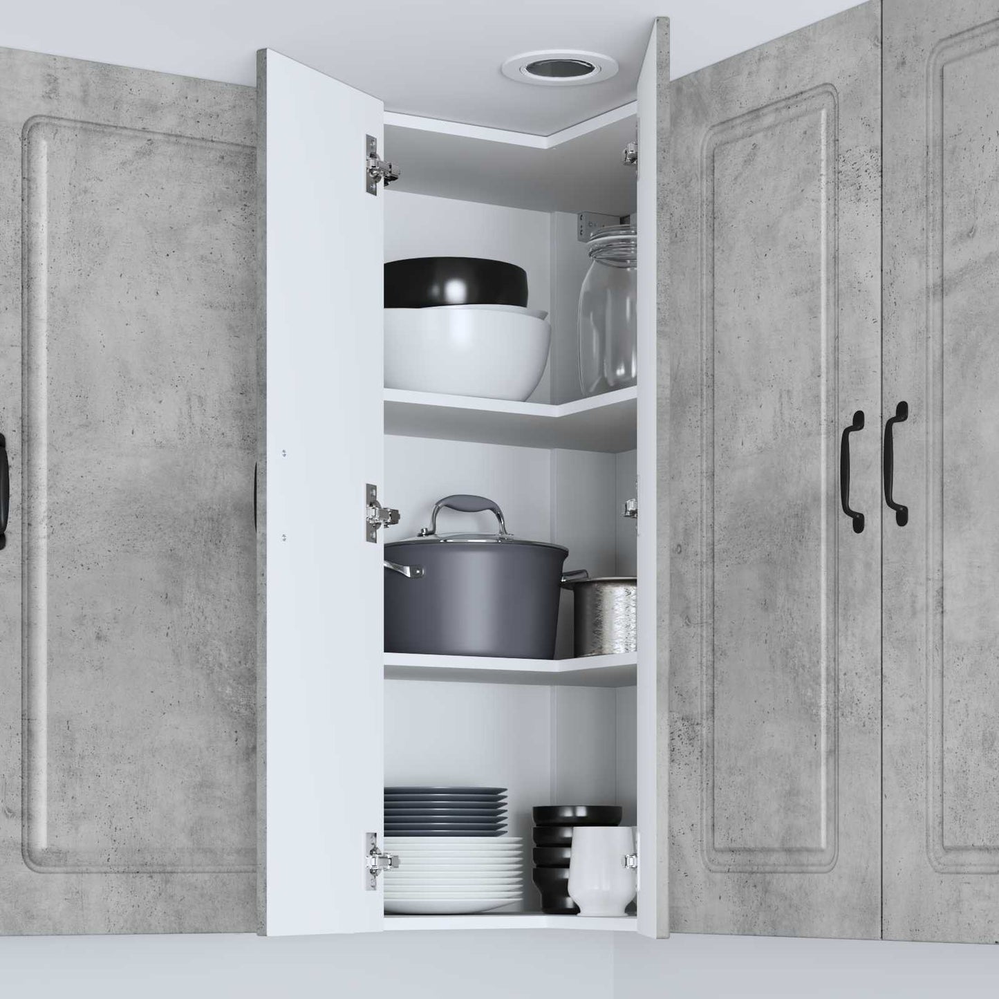 vidaXL Dishwasher Panel Kalmar Concrete Grey 57 x 57 x 100 cm