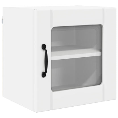 vidaXL Wall Glass Cabinet LUCCA White 40 x 31 x 40 cm Engineered Wood
