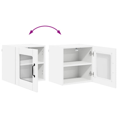 vidaXL Wall Glass Cabinet LUCCA White 40 x 31 x 40 cm Engineered Wood