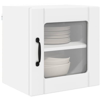 vidaXL Wall Glass Cabinet LUCCA White 40 x 31 x 40 cm Engineered Wood