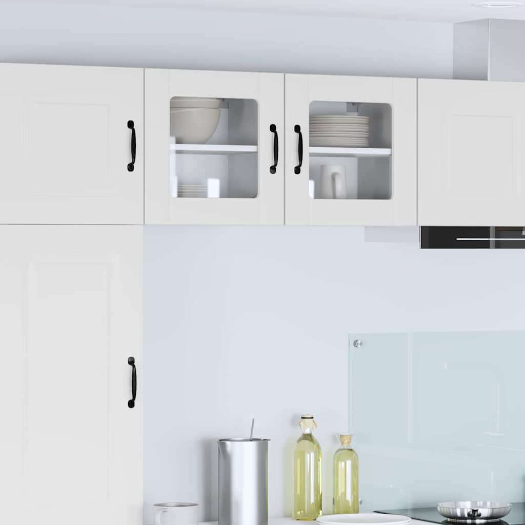 vidaXL Wall Glass Cabinet LUCCA 2 pcs White 40 x 31 x 40 cm