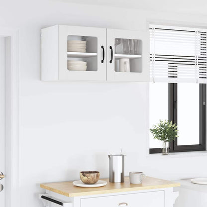 vidaXL Wall Glass Cabinet LUCCA 2 pcs White 40 x 31 x 40 cm
