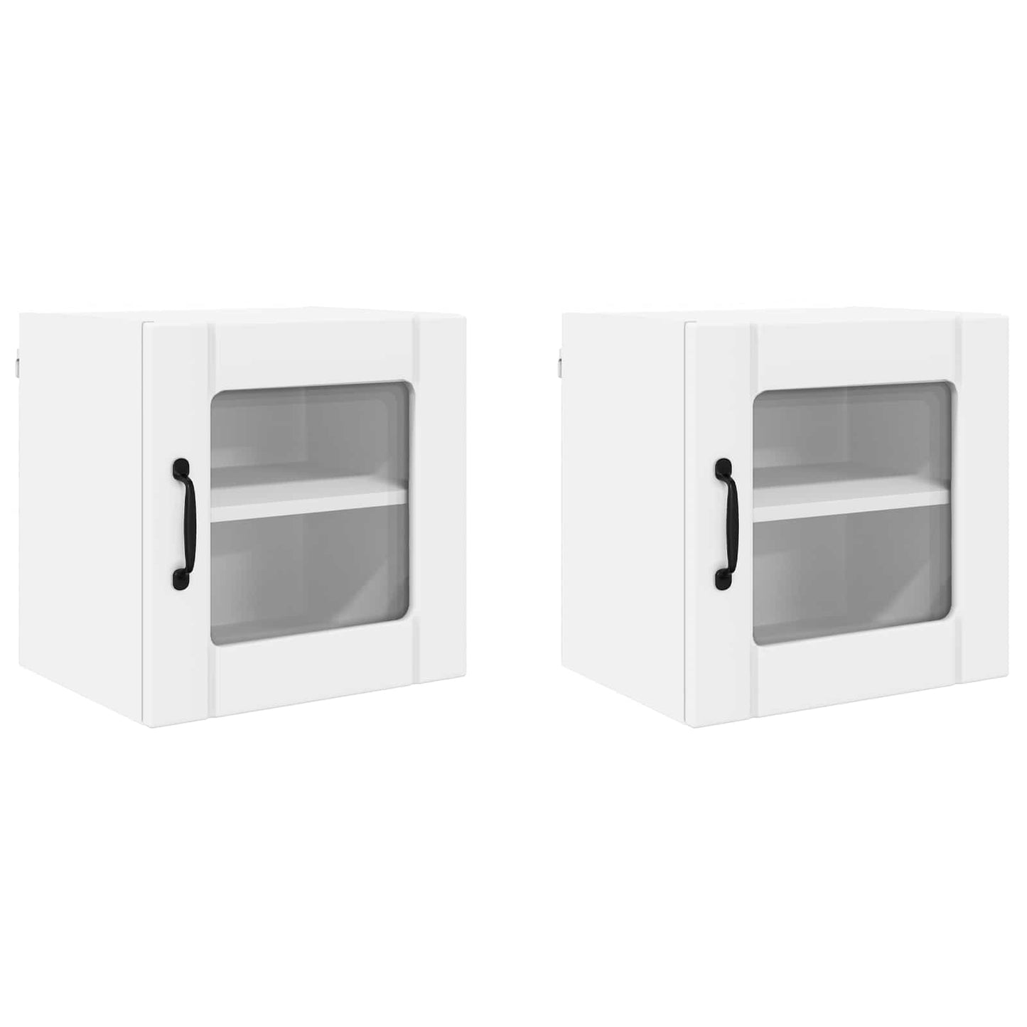 vidaXL Wall Glass Cabinet LUCCA 2 pcs White 40 x 31 x 40 cm