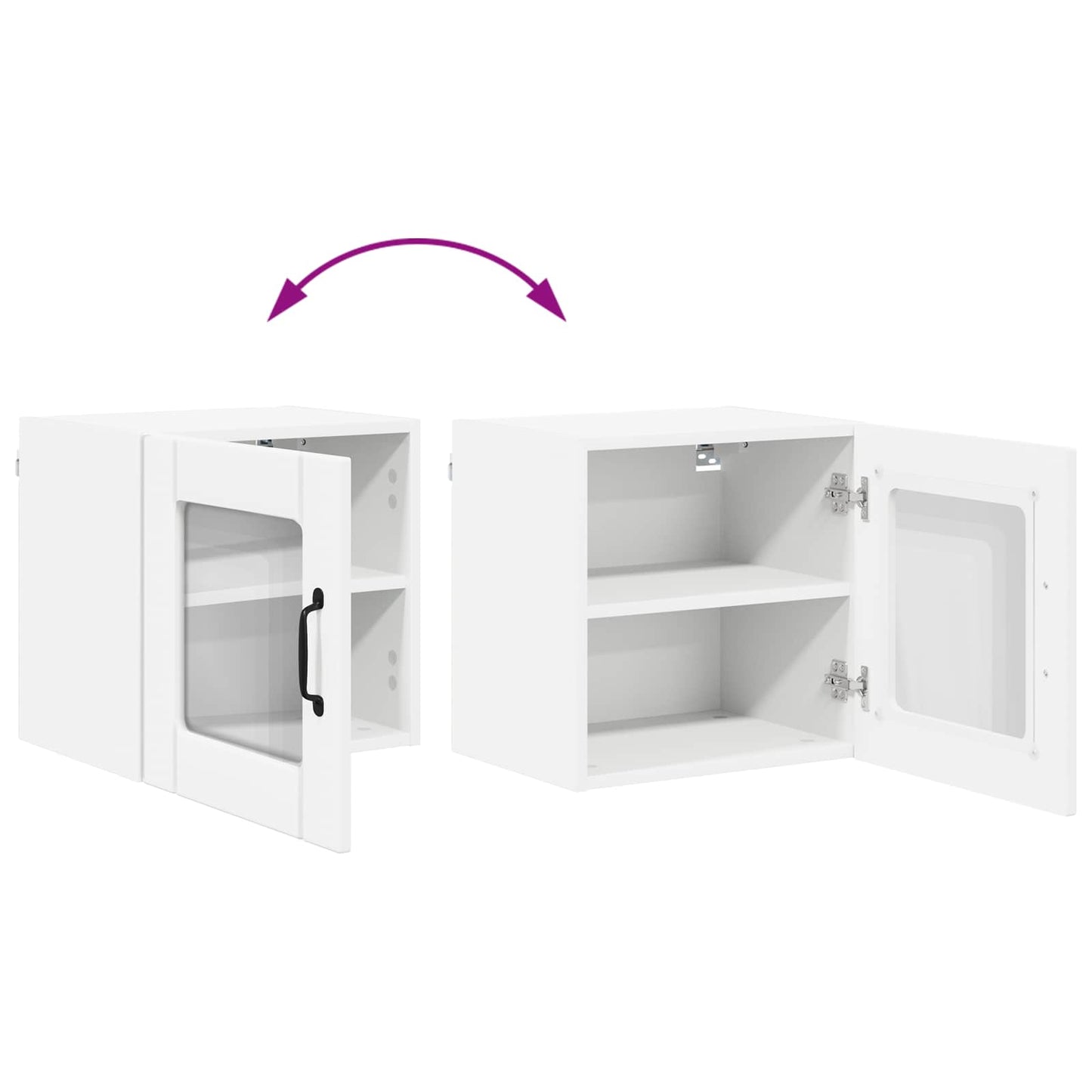 vidaXL Wall Glass Cabinet LUCCA 2 pcs White 40 x 31 x 40 cm