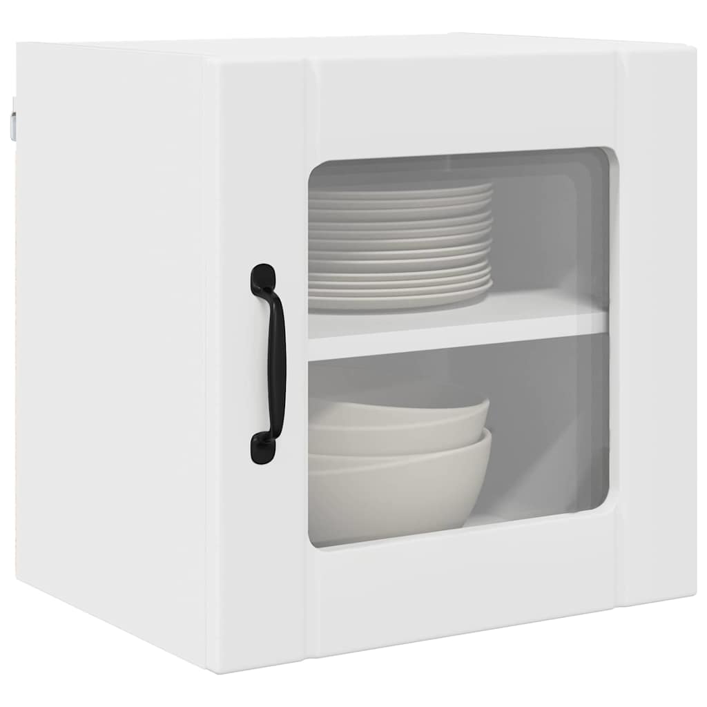 vidaXL Wall Glass Cabinet LUCCA 2 pcs White 40 x 31 x 40 cm