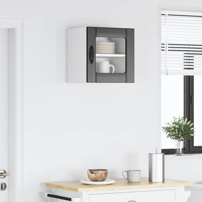 vidaXL Wall Glass Cabinet LUCCA Black 40 x 31 x 40 cm Engineered Wood
