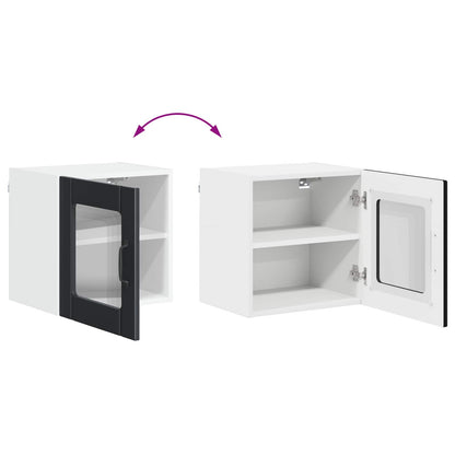 vidaXL Wall Glass Cabinet LUCCA Black 40 x 31 x 40 cm Engineered Wood