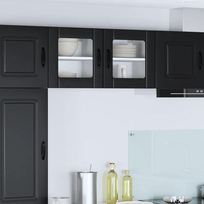 vidaXL Wall Glass Cabinet LUCCA 2 pcs Black 40 x 31 x 40 cm