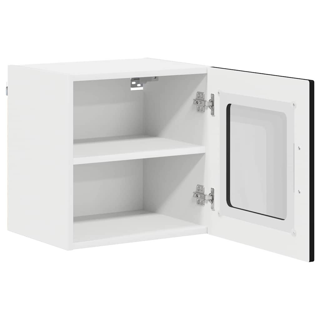 vidaXL Wall Glass Cabinet LUCCA 2 pcs Black 40 x 31 x 40 cm
