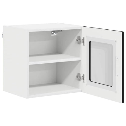 vidaXL Wall Glass Cabinet LUCCA 2 pcs Black 40 x 31 x 40 cm