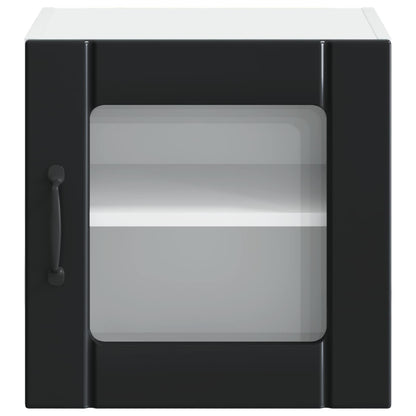 vidaXL Wall Glass Cabinet LUCCA 2 pcs Black 40 x 31 x 40 cm