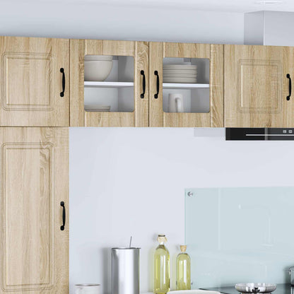 vidaXL Wall Glass Cabinet LUCCA 2 pcs Sonoma Oak 40 x 31 x 40 cm