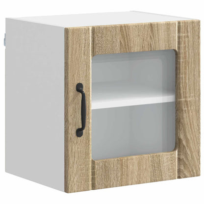 vidaXL Wall Glass Cabinet LUCCA 2 pcs Sonoma Oak 40 x 31 x 40 cm