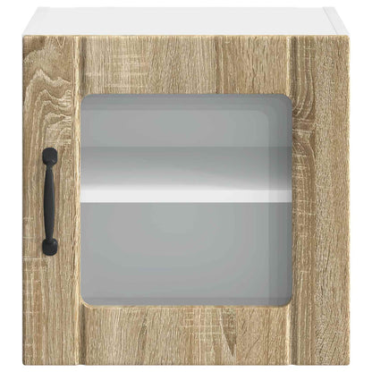 vidaXL Wall Glass Cabinet LUCCA 2 pcs Sonoma Oak 40 x 31 x 40 cm