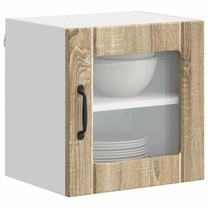 vidaXL Wall Glass Cabinet LUCCA 2 pcs Sonoma Oak 40 x 31 x 40 cm