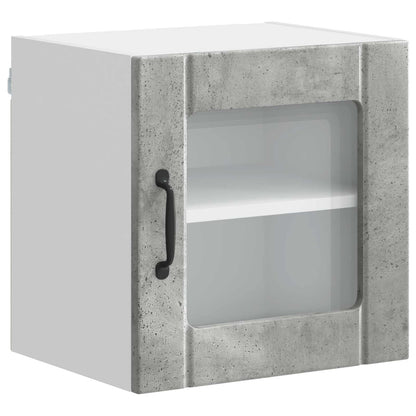 vidaXL Wall Glass Cabinet LUCCA Concrete Grey 40 x 31 x 40 cm