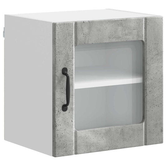 vidaXL Wall Glass Cabinet LUCCA Concrete Grey 40 x 31 x 40 cm