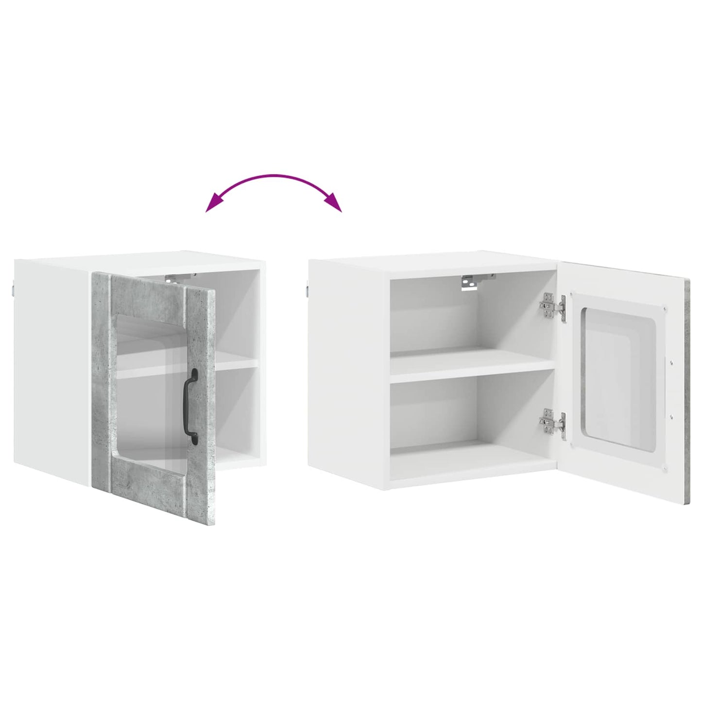 vidaXL Wall Glass Cabinet LUCCA Concrete Grey 40 x 31 x 40 cm