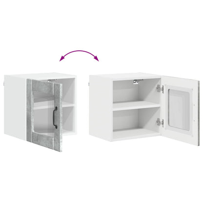 vidaXL Wall Glass Cabinet LUCCA Concrete Grey 40 x 31 x 40 cm
