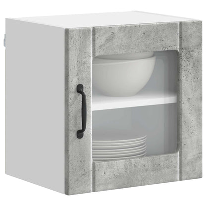 vidaXL Wall Glass Cabinet LUCCA Concrete Grey 40 x 31 x 40 cm