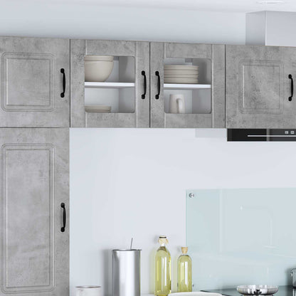 vidaXL Wall Glass Cabinet LUCCA 2 pcs Concrete Grey 40 x 31 x 40 cm
