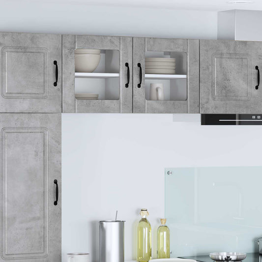 vidaXL Wall Glass Cabinet LUCCA 2 pcs Concrete Grey 40 x 31 x 40 cm
