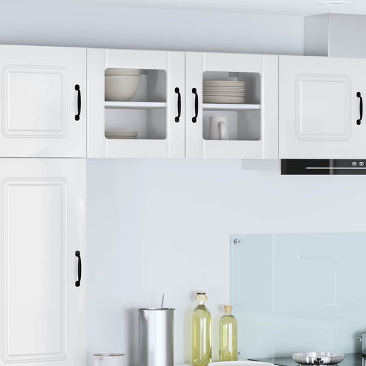 vidaXL Wall Glass Cabinet LUCCA High Gloss White 40 x 31 x 40 cm